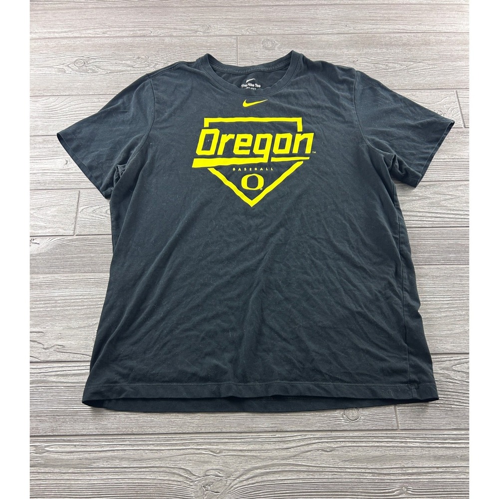 Nike Oregon Ducks Baseball Dri-FIT T-Shirt Mens XL Black Yellow University Tee